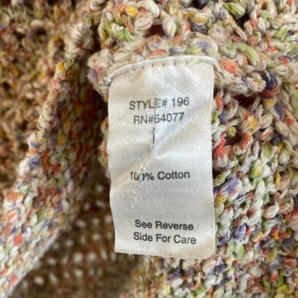 Cabi Women's Open Knit Multi-Color Short Sleeve Cotton Sweater Size M - Picture 9 of 9